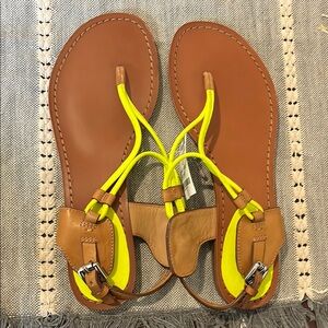 Coach Brown and Yellow Sandals with Strappy Design